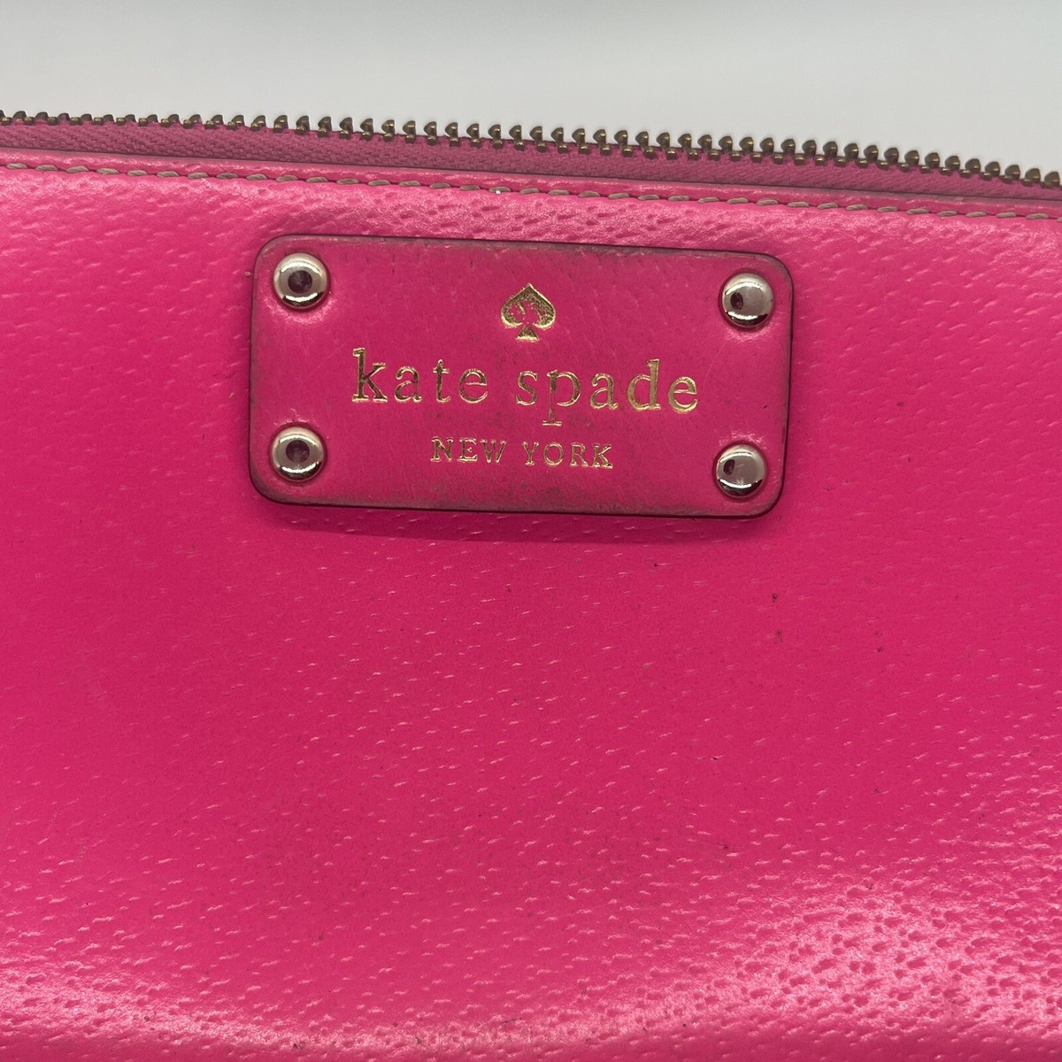 Kate Spade Bi-Fold Zip-Around Wallet Hot Pink Large Clutch | eBay