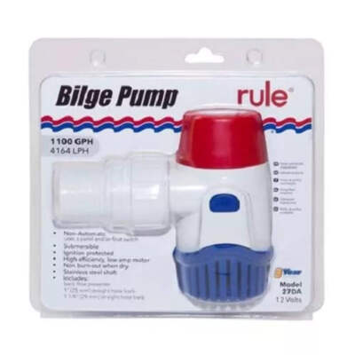 Rule 27DA 1100 GPH Standard DC Bilge Pump   Marine Yacht Boat Pump