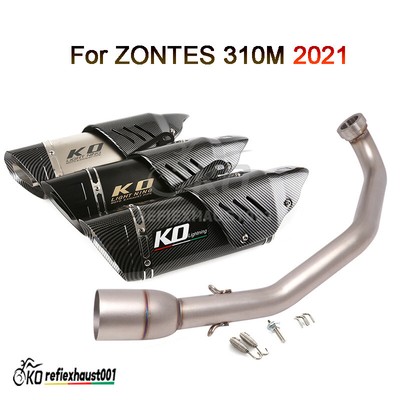 For ZONTES 310M 2021 Exhaust System Front Connect Link Pipe Slip On 51mm Muffler