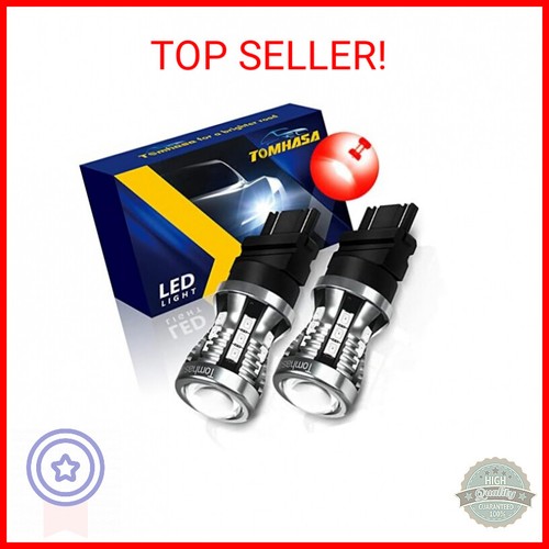 3157 LED Bulbs Red for Brake Lights, 24 SMD Chipsets 300% Brighter 3056 3156 305
