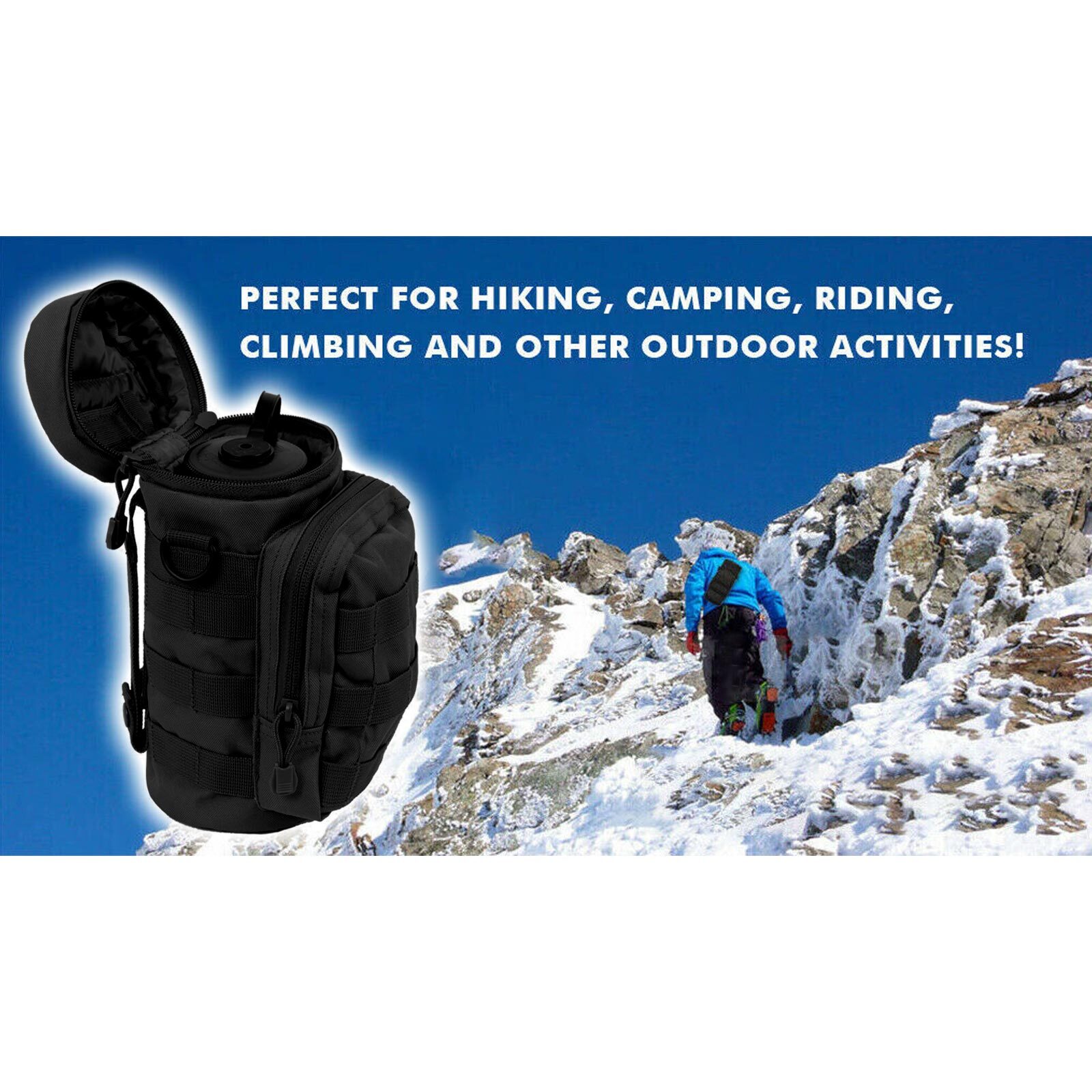 Kettle Bag Tactical Molle Water Bottle Carrier Holder Pouch Outdoor