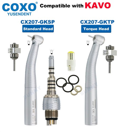 COXO Dental Handstück Fiber Optic High Speed Turbine LED Low Speed Winkelstück - Picture 9 of 216