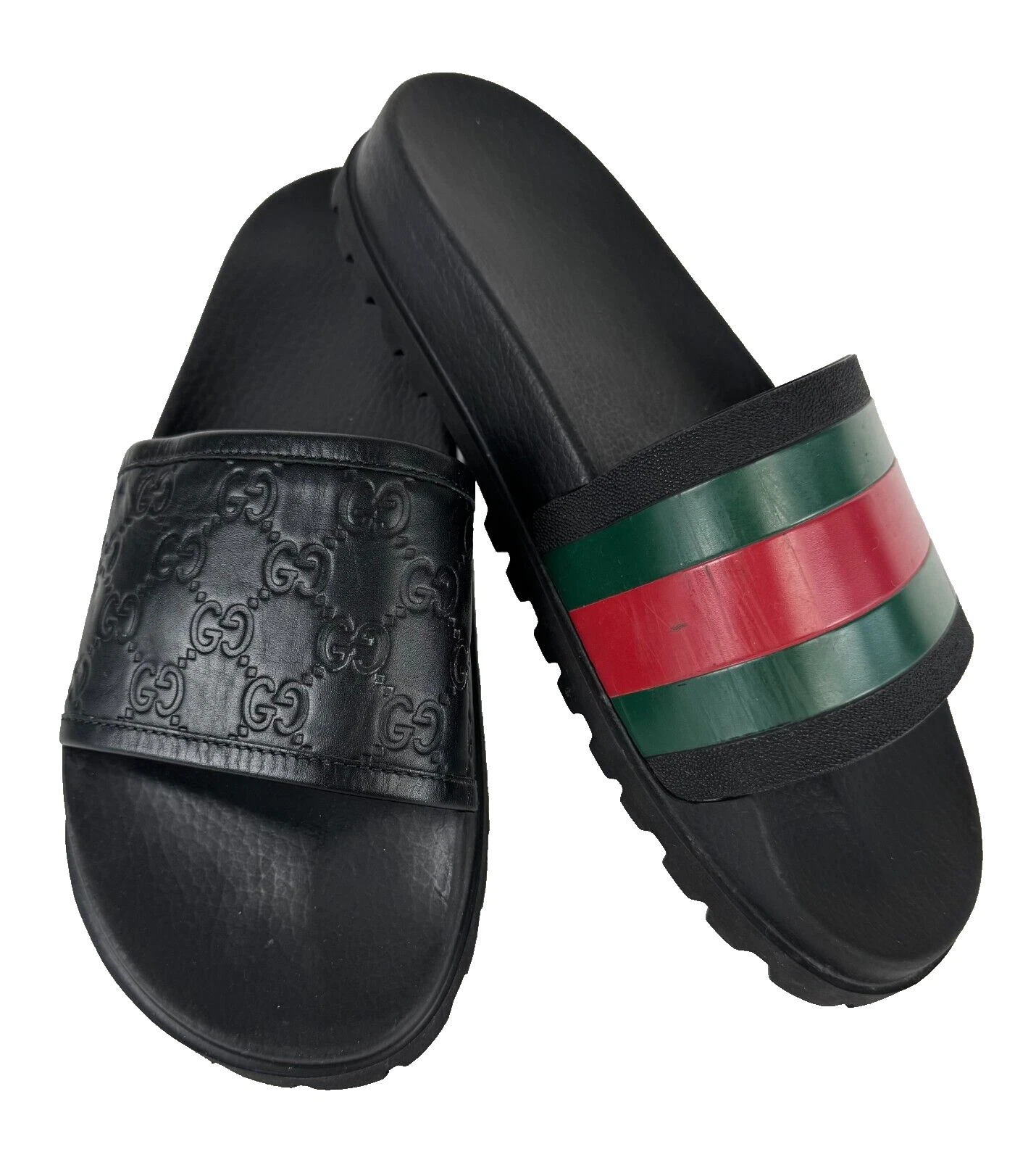 Chaussures Gucci Auth Mis Match Style Coul,5 US 10 UK 44 EU Web Gaufré Slides