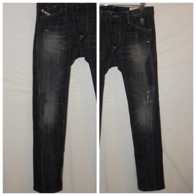 【DISCERNMENT】Destroyed Damage SemiWide Black Denim Jeans DISCERNMENT】Destroyed Damage SemiWide Black Denim Jeans
