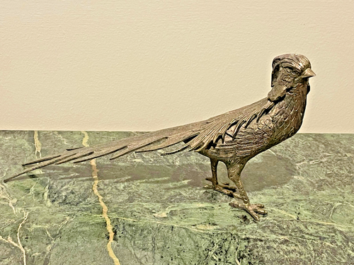 Vtg. Silver-Plated Pair of Pheasant Figurine Sculptures made in Italy for Birks - Picture 4 of 10