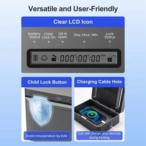 Metal Timed Lock Box For Mobile Phone-Cut Off Internet Addiction Self-discipline - Picture 6 of 12