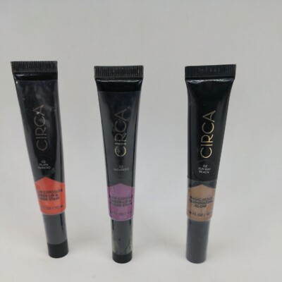 Circa Beauty Color Exposure Sheer Lip Cheek Stain 03 Varadero 02 Sun Ray.. 3 Lot
