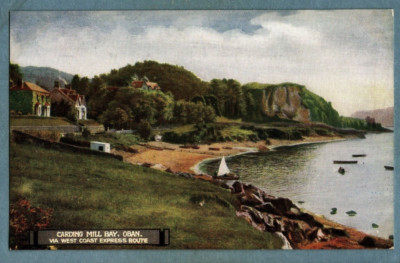 CARDING MILL BAY OBAN VIA WEST COAST EXPRESS ROUTE {} Vintage Kunst Postkarte {}