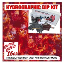 Hydrographic dip kit Flaming Metal Skulls hydro dip dipping 16oz