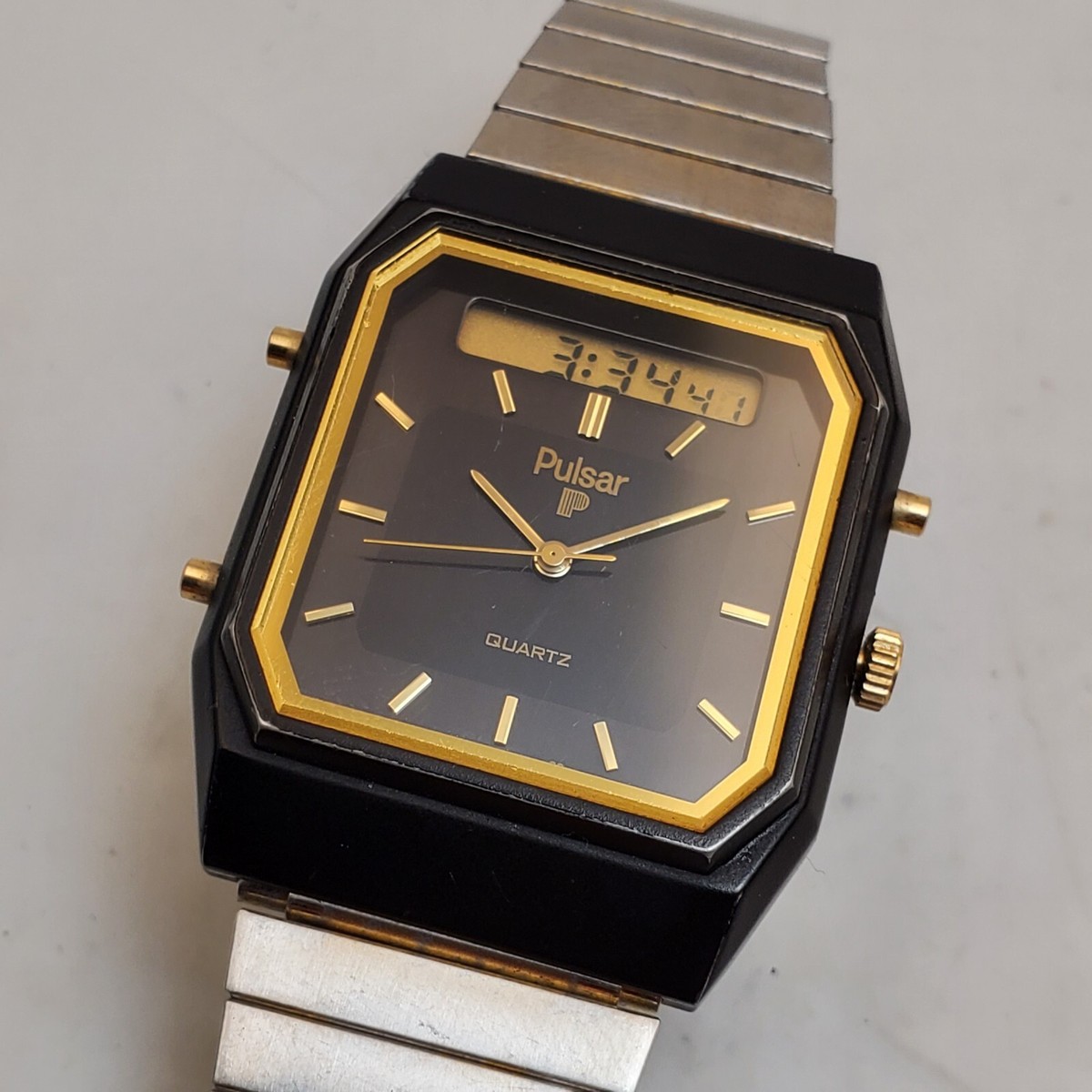 RARE VINTAGE PULSAR BY SEIKO V031-5090 ANALOG-DIGITAL MEN'S
