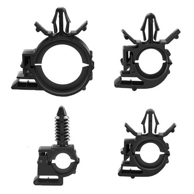 Push Mount Car Wire Clips Assorted Sizes, 8.5mm, 11mm, 14mm, 20.5mm, Black 