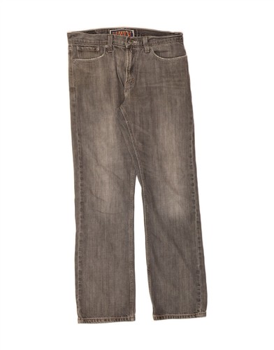 LEVI'S Mens 514 Slim Straight Jeans W34 L32 Grey Cotton AJ06