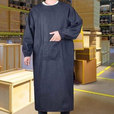 Welding Apron Long Sleeve for Men Women Thickened Denim Smock Workwear for