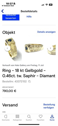 Wunderschöne Herrenring 18 Karat 585 Gold mit Zirkonia - Bild 2 von 8