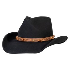 Western Cowboy Hat for Men Women 100 Wool Wide Brim Cowgirl Hats Outback P...