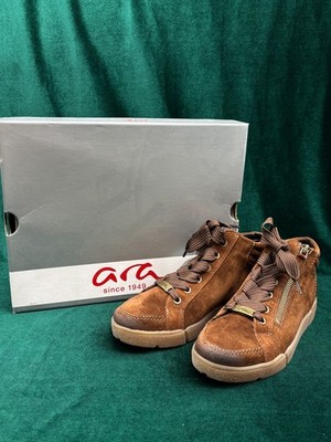 ARA High Soft Kids UK 3 / US 5.5 Comfort Shoes High Top Sneakers Suede Leather