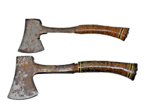 Pair Vintage Estwing Hatchet-Leather Wrapped Handle Made In USA Rockford