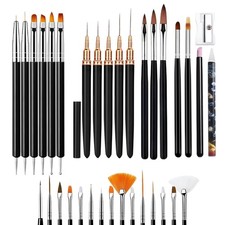 34Pcs Professional Nail Art Brush Set Acrylic Ombre Dotting Tools