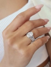 4.50 Ct Oval Lab Grown Diamond Ring For Bridal Lady 14k White Gold EF/VVS2