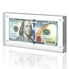 Dollar Bill Frame Display, Acrylic Dollar Bill Holder for Collectors, Thicken...