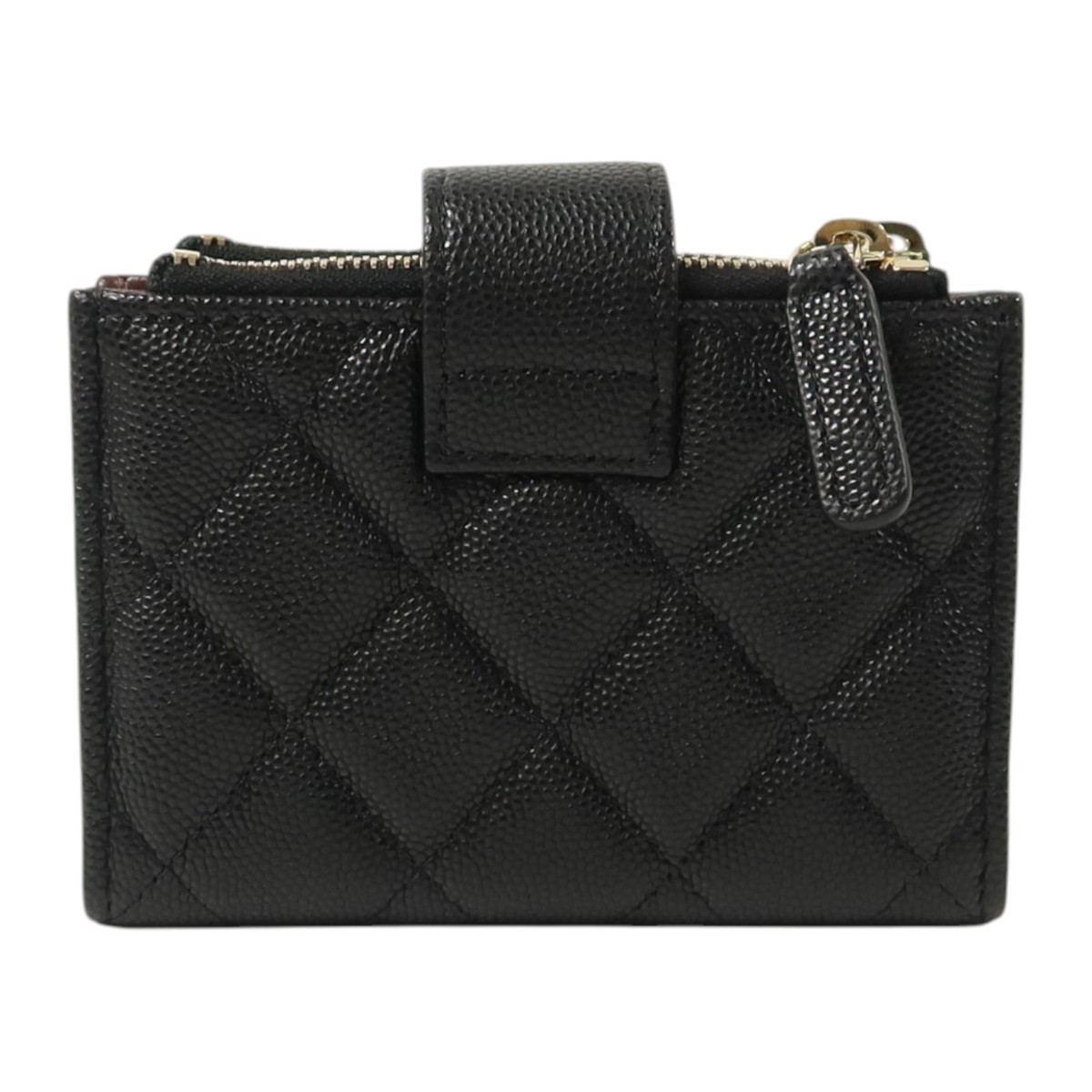 CHANEL CC GHW Card/Coin Case AP1928 Calfskin Leather Black/Dark