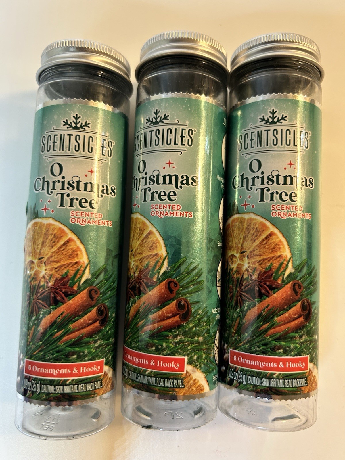 Scentsicles O Christmas Tree Scented Ornaments with Hooks Set of 18