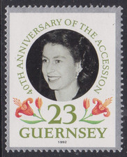 Guernsey 1992 Queen Elizabeth II in 1952 23p Mint Never Hung SG 552 VGC