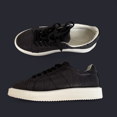 LAUREN RALPH LAUREN SIZE 8.5 B ANGELINE BLACK SNEAKERS SHOES RTL $120