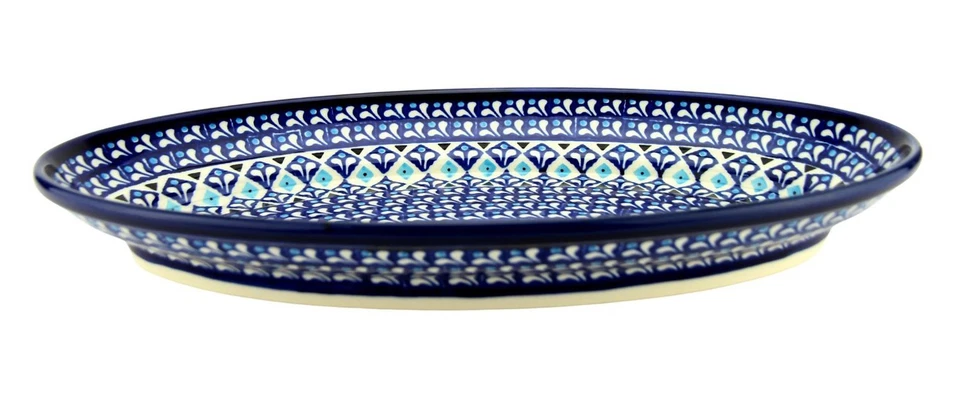 Plato ovalado de cerámica polaca, 141/4" L x 8" W x 1,8" H de Zaklady Boleslawiec Foto 3 de 4