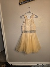 Prom Dress With a lace Bodic and beaded waste