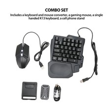 4in1 Mobile Game Combo Pack Mobile Gamepad Controller Gaming Keyboard Mouse J6T5