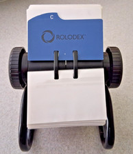 Vintage Rolodex Rotary Card File with Cards and Alphabetical Index Dividers