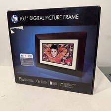 HP DF1010V12 10.1  Digital Picture Frame Tested w/ Remote Box READ Stand