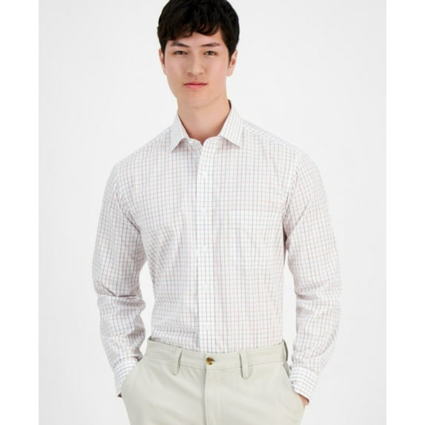Club Room Mens Regular fit Dress Shirt White Check Sz 175 32-33 3890₽
