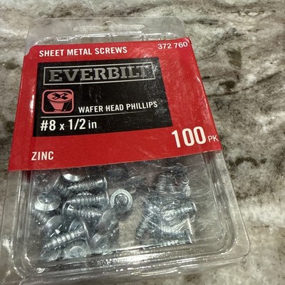 (100-Pk) Everbilt Phillips Modified Truss Head Zinc Plated Sheet Metal Screw
