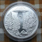 1oz .999 Fine Silver UFO Alien Abduction Round, 2023 Intaglio Mint, 1 Troy Ounce
