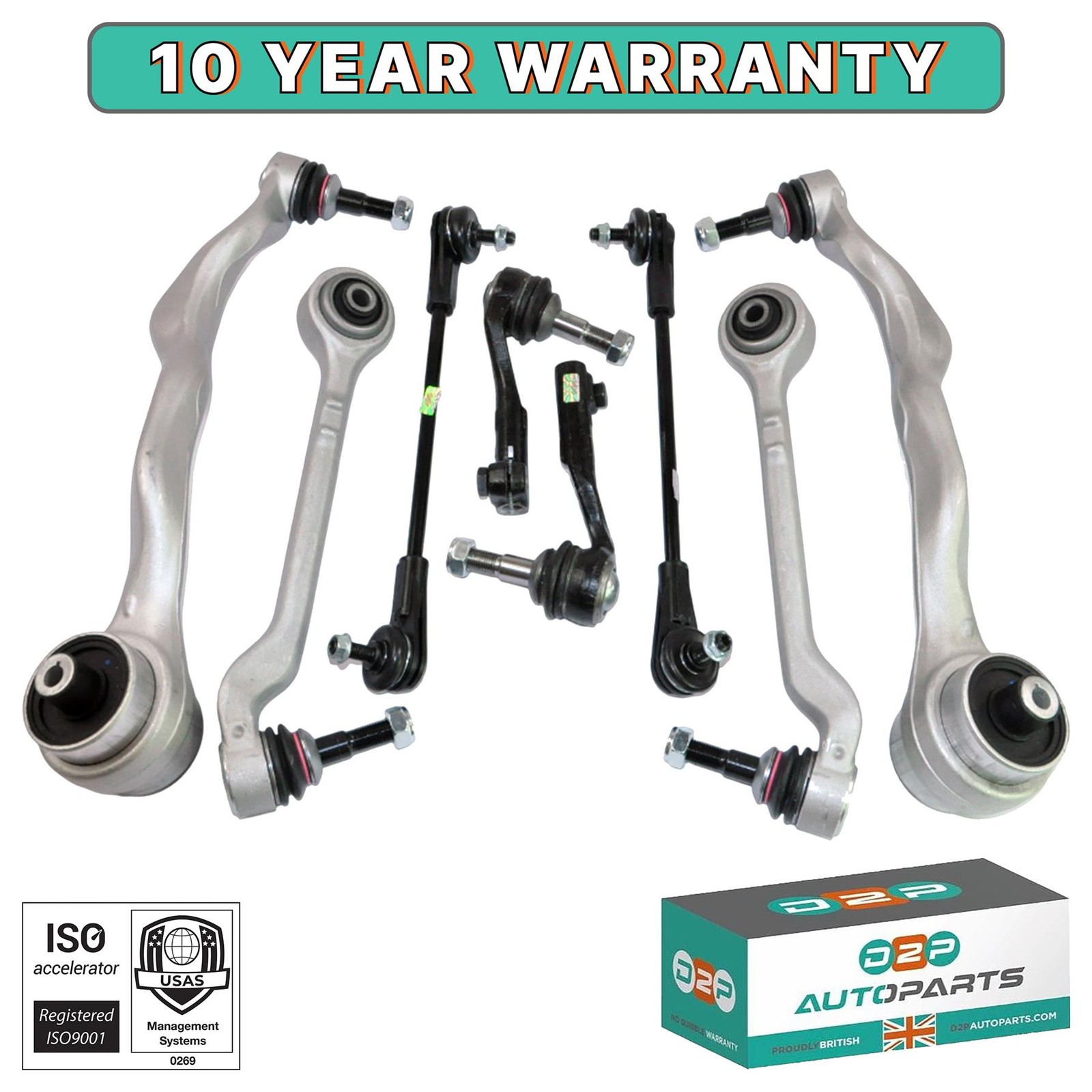 FOR BMW Front Suspension Kit Control Arms Wishbones & Drop-links 6799967 6799966 - Image 6