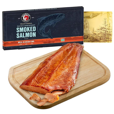 Smoked Salmon Trio 18Oz (3 X 6Oz) Fillets Gift Box   Wild Alaska Sockey
