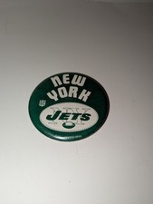 Vtg 1970's New York Jets NFL Football 3 1/2  Pinback Button
