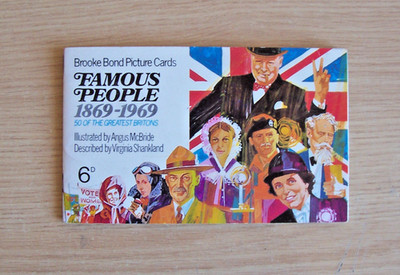 Famous People - Greatest Britons 1869-1969 Set 50 Brooke Bond Cards in Album