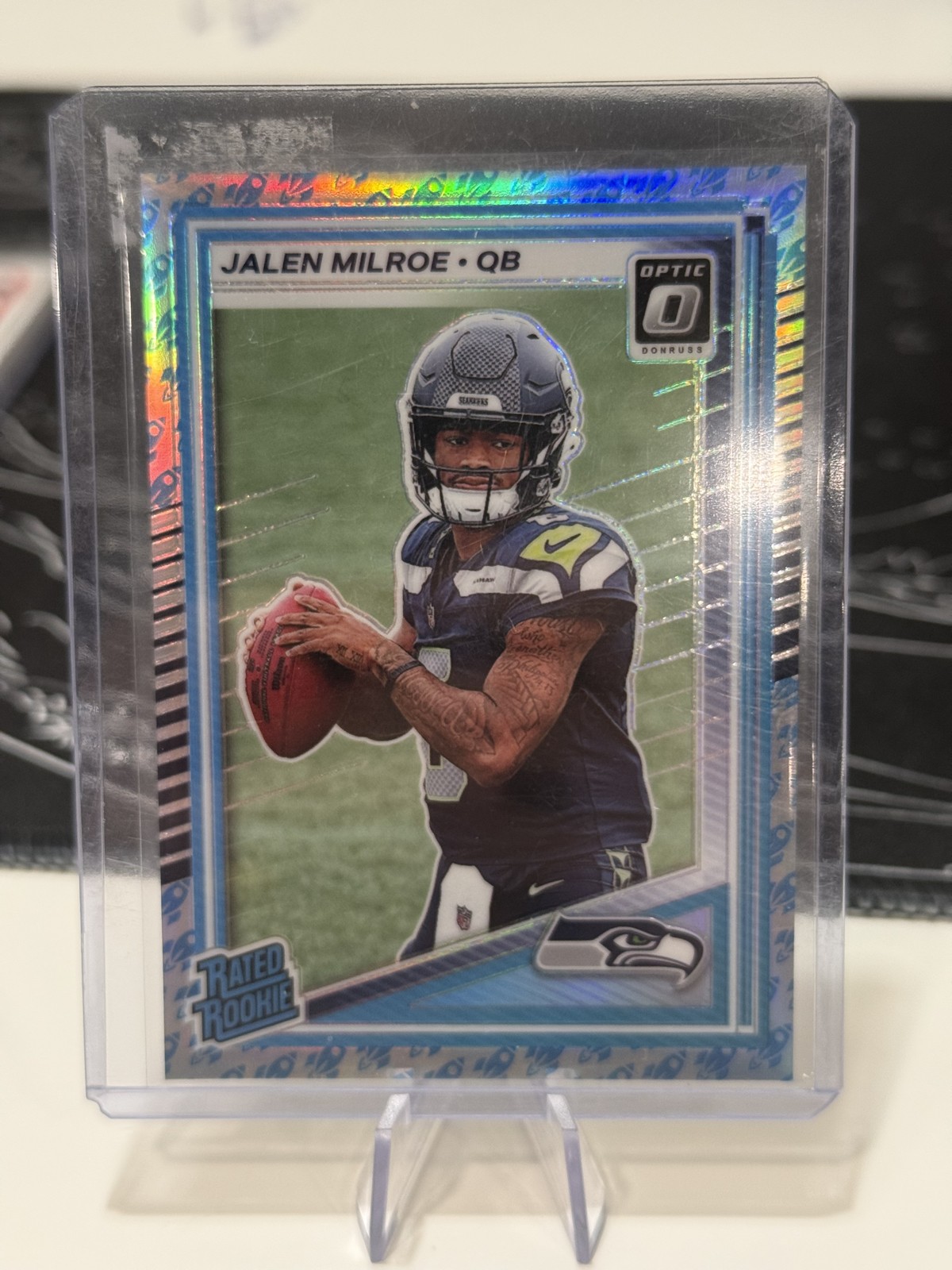 2025 Panini Donruss Optic - Rated Rookie Jalen Milroe #253 Rocket Prizm (RC)