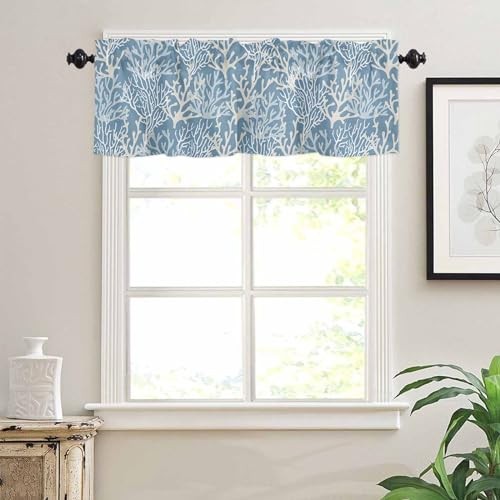 Curtain Valance 42" x 18", Blue Coral 42"W x 18"L (Pack of 1) Oceandra15524 - Picture 3 of 7