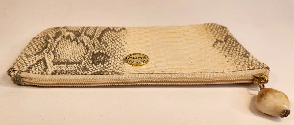 SOHO London Нью-Йорк косметичка крокодила текстурированный с белый 9» молнии - Изображение 4 из 4