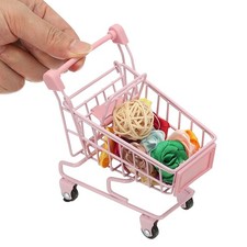 Mini Shopping Cart, Tiny Shopping Cart Supermarket Handcart,Pink