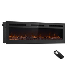 Uimoso 72-Inch Wall-Mounted & Recessed Electric Fireplace with Remote, 1500W