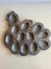 Vintage 1976 York Metal Crafters Pewter Deviled Egg Plate Tray Dish Platter (50)