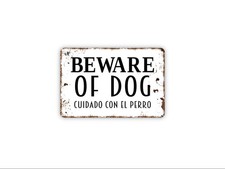 Beware of Dog Cuidado Con El Perro Sign   Bilingual Warning Sign - Home,