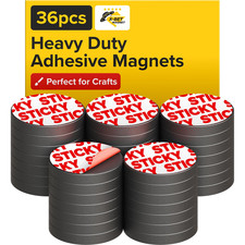 Strong Ceramic Round Adhesive Magnets, 1x0.15 25x4mm , 36 Pcs  Heavy Duty, Non
