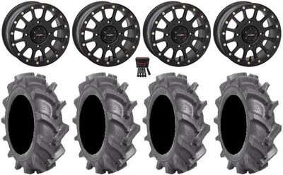 System 3 SB-5 Black 14'' Wheels 28'' BKT AT 171 Tires Commander Maverick