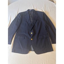 Polo Ralph Lauren Blazer Mens 42L Navy Blue Gold Crest Buttons USA
